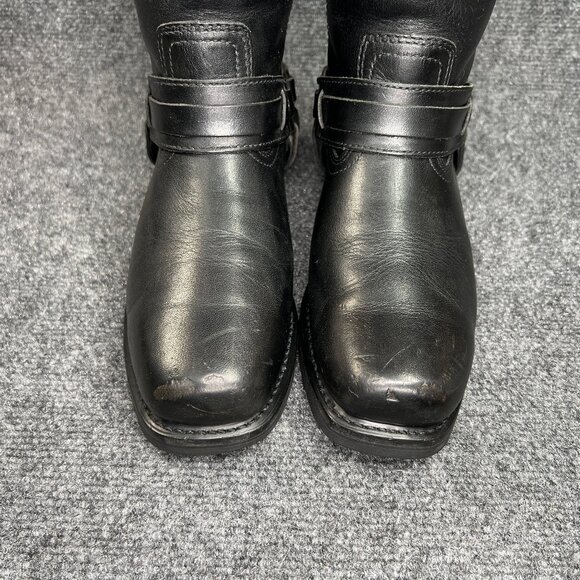 Harley Davidson Harness‎ Boots Men's Size 8 Black Leather Motorcycle Riding Pull - Picture 4 of 16